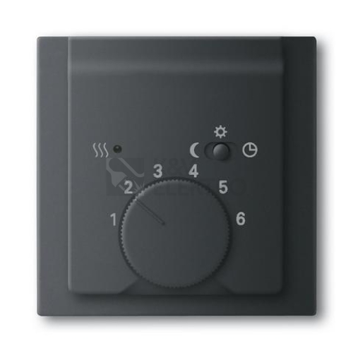 ABB Impuls kryt termostatu prostorového s otočným ovládáním mechová černá 1710-0-3919 (2CKA001710A3919)