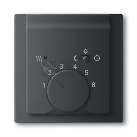 Obrázek produktu ABB Impuls kryt termostatu prostorového s otočným ovládáním mechová černá 1710-0-3919 (2CKA001710A3919) 0