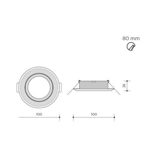 Podhledové svítidlo Panlux VPD-R50/CHB chrom broušený