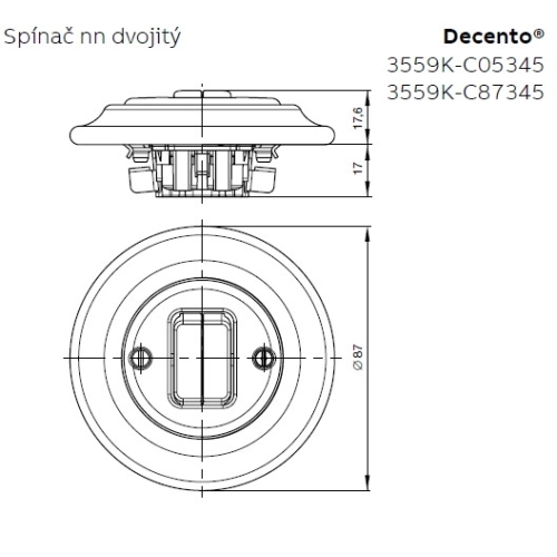ABB Decento vypínač č.5 bílá 3559K-C05345 porcelán (obrázek 3)