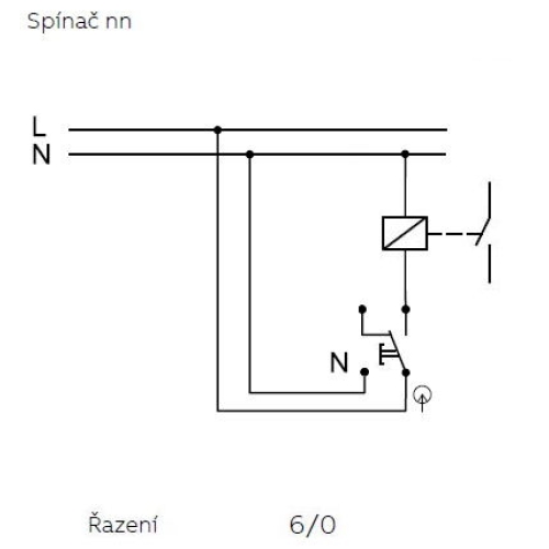 ABB Decento tlačítko č.6/0 bílá-porcelán 3559K-C86345 se svorkou N