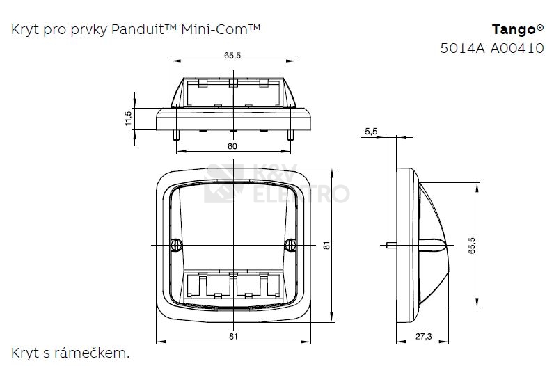 Obrázek produktu ABB Tango kryt datové zásuvky hnědá 5014A-A00410 H pro Panduit Mini-Com 1