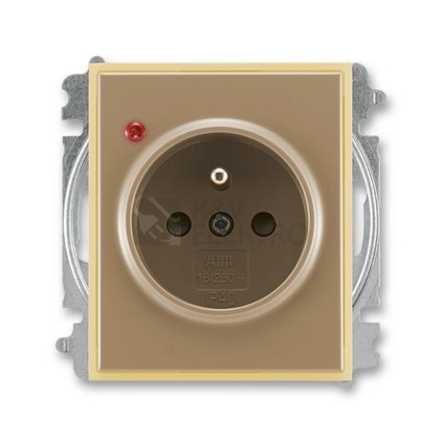 ABB Element,Time zásuvka s clon., s ochranou před přepětím, kávová/led. opálová 5599E-A02357 25