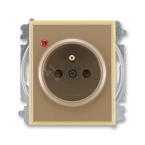 Obrázek produktu ABB Element,Time zásuvka s clon., s ochranou před přepětím, kávová/led. opálová 5599E-A02357 25 0