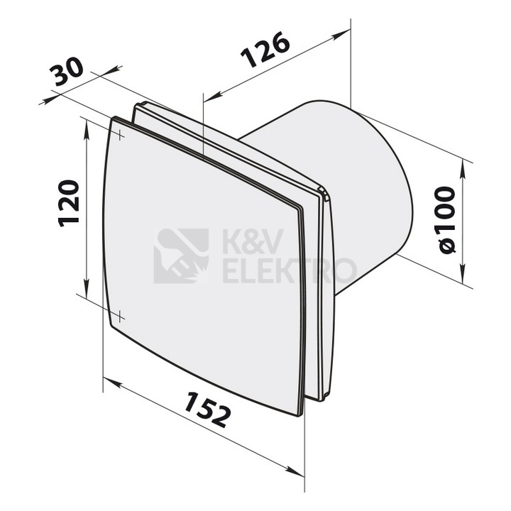 Obrázek produktu Axiální koupelnový ventilátor VENTS 100 LD 1009050 1