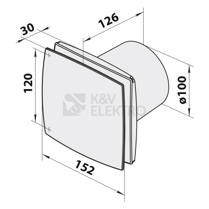 Obrázek produktu Axiální koupelnový ventilátor VENTS 100 LD 1009050 2