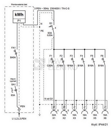 Obrázek produktu Staveništní rozvaděč NGS 53 40 105 P.01 40A PRE 4