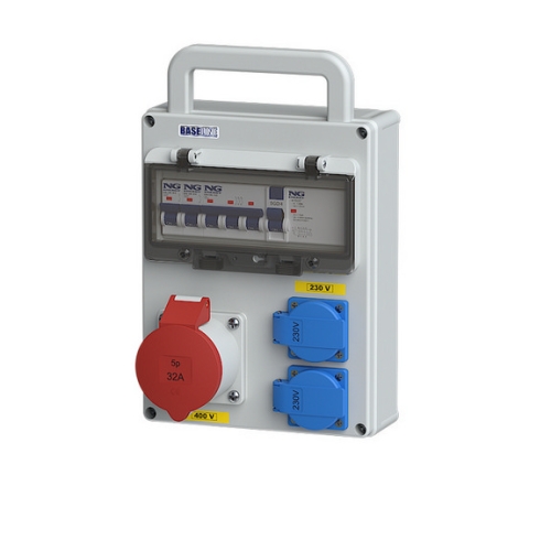 Zásuvková skříň BaseLine NGE 32 007 M.01 jištěná s chráničem