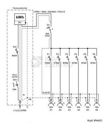 Obrázek produktu Staveništní rozvaděč NGS 53 40 105.01 40A ČEZ, EON 4