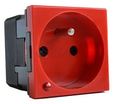 Obrázek produktu Legrand Mosaic zásuvka s přepěťovou ochranou červená S77141 0