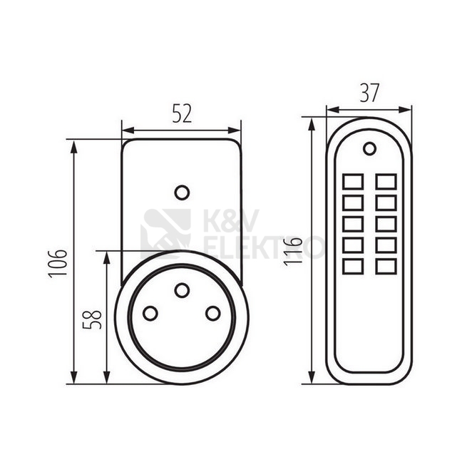 Obrázek produktu  Dálkově ovládané zásuvky Kanlux APO TM-3 07980 1