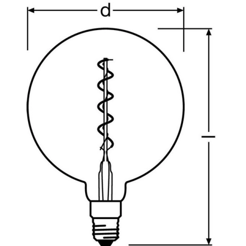 LED žárovka Vintage 1906 E27 OSRAM 4W (28W) teplá bílá (2000K) Retro Filament Gold Globe200 stmívatelná (obrázek 6)