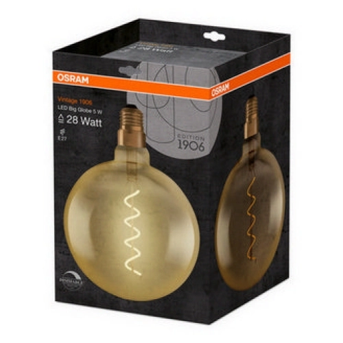 LED žárovka Vintage 1906 E27 OSRAM 4W (28W) teplá bílá (2000K) Retro Filament Gold Globe200 stmívatelná (obrázek 3)