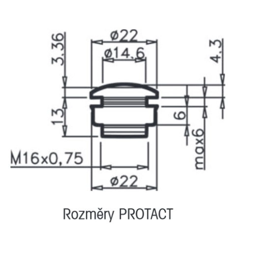 Tlačítko zvonkové Grothe PROTACT 140 GO mosaz IP54 62001 (obrázek 5)