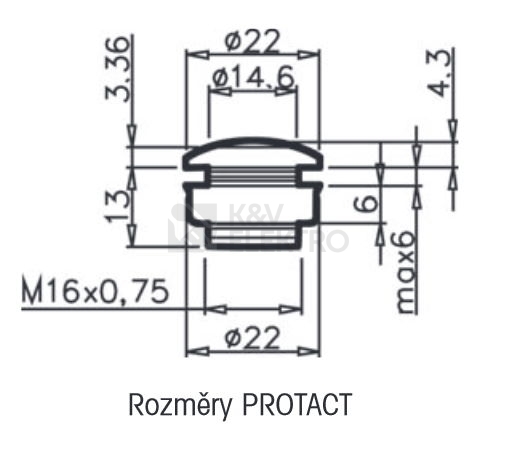 Obrázek produktu  Tlačítko zvonkové Grothe PROTACT 140 GO mosaz IP54 62001 2