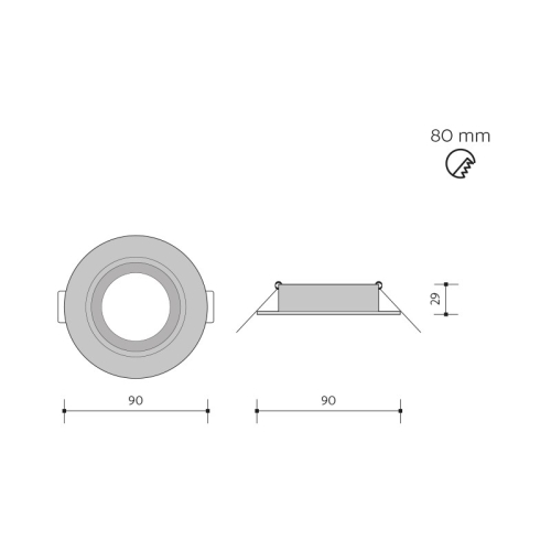 Podhledové svítidlo Panlux KPD-HR50/AL stříbrná