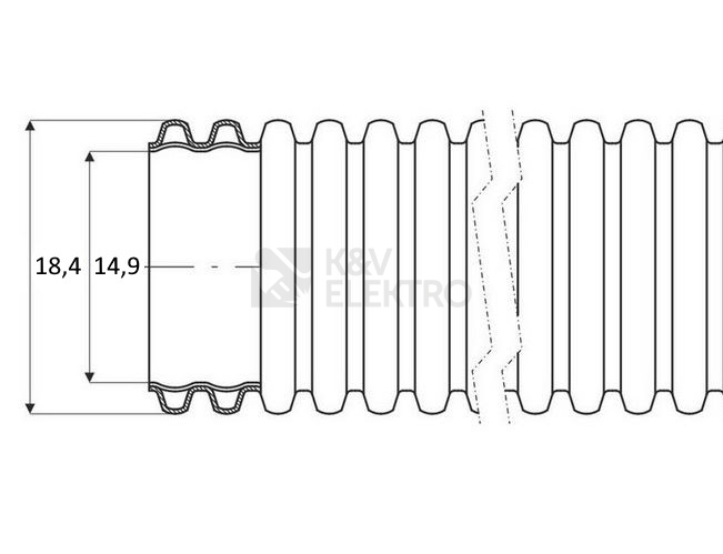 Obrázek produktu  Husí krk trubka kovová INTERFLEX ECOPLAST 45011 PG11 18,4mm 1