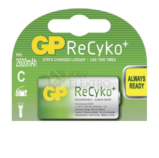 Obrázek produktu Nabíjecí baterie C GP HR14 ReCyko+ 2600mAh NiMH 0
