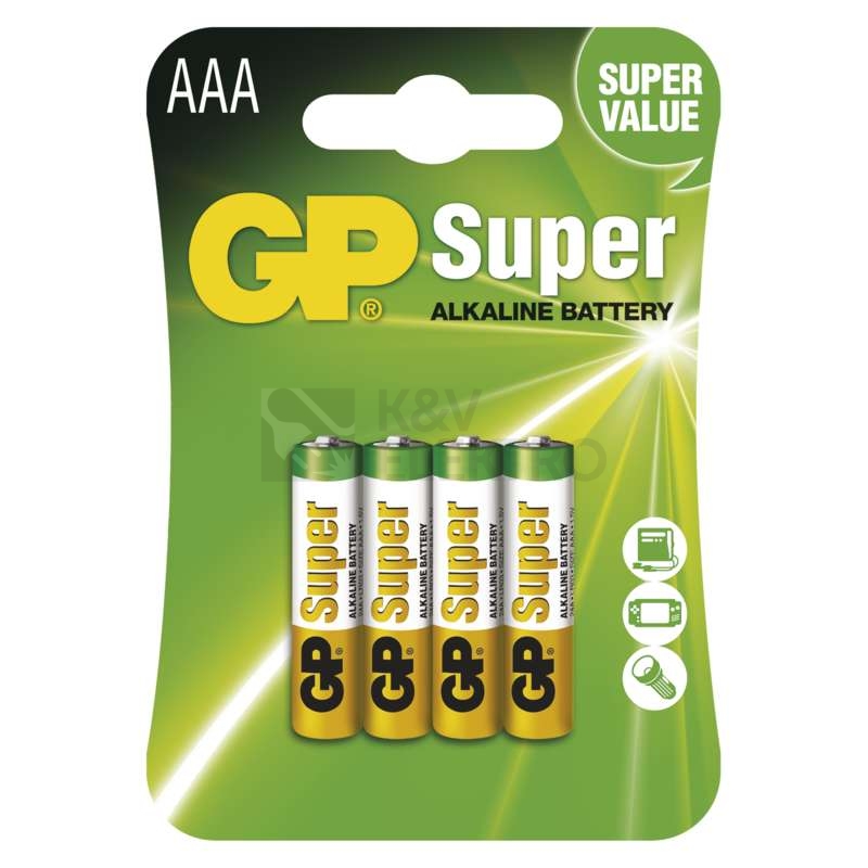 Obrázek produktu Mikrotužkové baterie AAA GP LR03 Super alkalické (blistr 4ks) 0