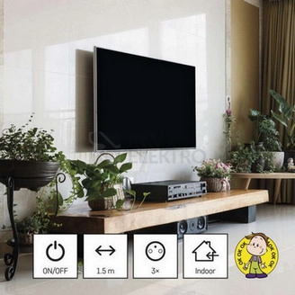 Obrázek produktu Prodlužovací kabel EMOS 1,5m/3zásuvky s vypínačem černá PC1311 1902330150 5