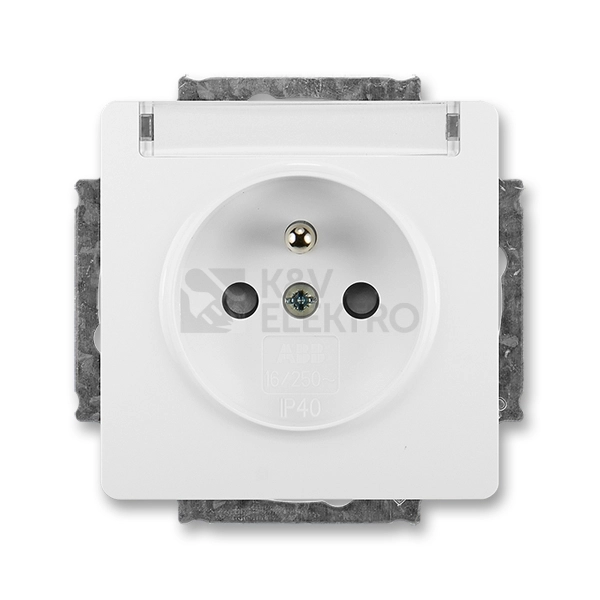 Obrázek produktu ABB Swing (L) zásuvka jasně bílá 5518G-A02352 B1 s popisovým polem 0