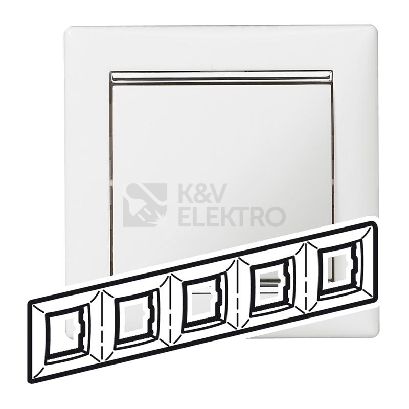 Obrázek produktu Legrand Valena pětirámeček stříbrný proužek 770495 1