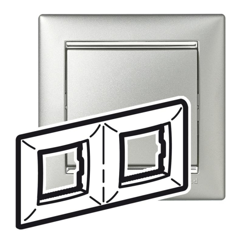 Legrand Valena dvojrámeček hliník stríbrný 770352