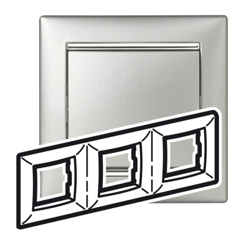 Legrand Valena trojrámeček hliník stríbrný 770353