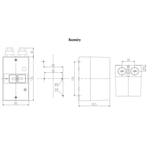 Izolační skříň OEZ OD-SM1E-K55 nástěnná montáž