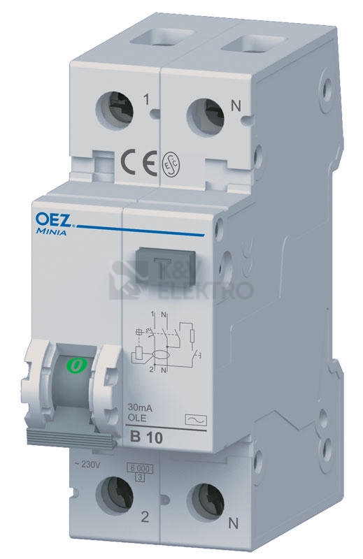 Obrázek produktu Proudový chránič s jističem OEZ OLE-16C-1N-030AC 16A 30mA AC 0