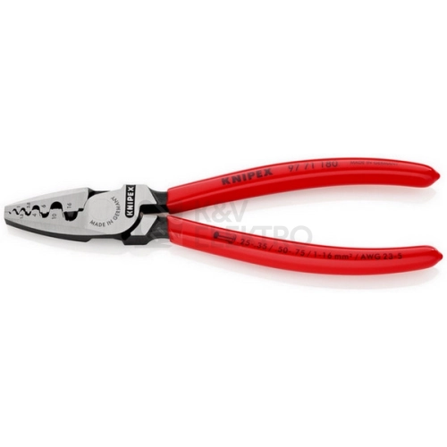 Lisovací/krimpovací kleště Knipex 97 71 180 0,5-16mm2 na dutinky