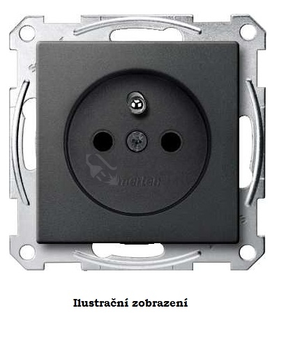 Obrázek produktu Schneider Electric Merten zásuvka 250V/16A clonky ochrana před přepětím System M antracit MTN2600-0414P 0