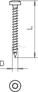 Obrázek produktu SROUB DO DREVA 4758T 4.0X40 /3198040/ 1