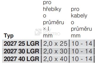 Obrázek produktu Kabelová příchytka OBO 2027 40 LGR d=10-14mm L40 šedá 2228858 (100ks) 1