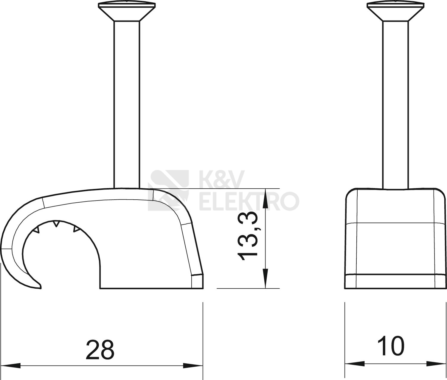 Obrázek produktu Kabelová příchytka OBO 2027 40 LGR d=10-14mm L40 šedá 2228858 (100ks) 3