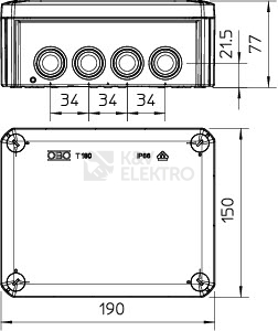 Obrázek produktu Krabice OBO T160 IP66 190x150x77 2007093 1