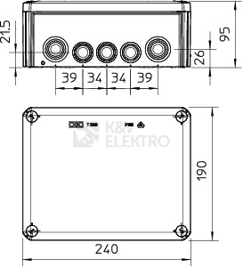 Obrázek produktu Krabice OBO T250 IP66 240x190x95 2007109 1