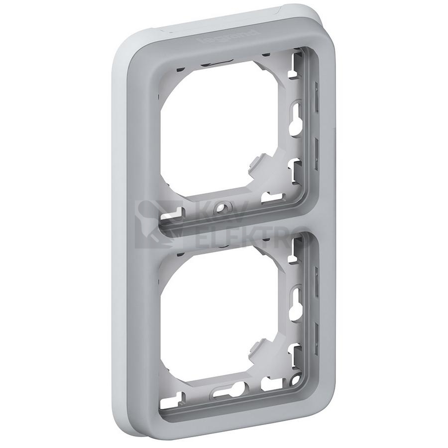 Obrázek produktu Legrand Plexo IP55 montážní rámeček 2P, svislý, šedý, 69685 0