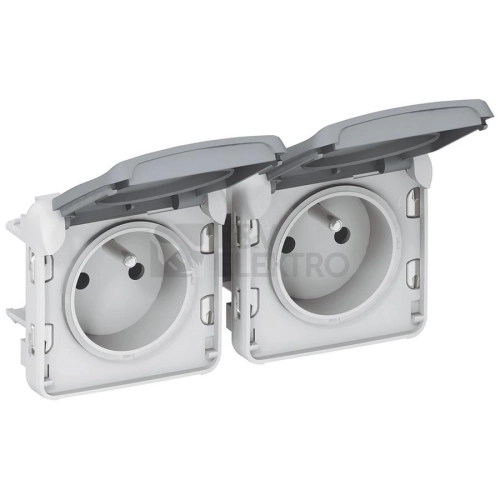 Legrand Plexo IP55 venkovní zásuvka 2x16A šedá 69562