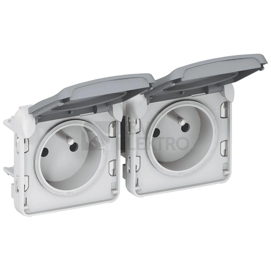 Obrázek produktu Legrand Plexo IP55 venkovní zásuvka 2x16A šedá 69562 0