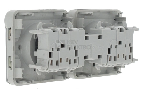 Obrázek produktu Legrand Plexo IP55 venkovní zásuvka 2x16A šedá 69562 1