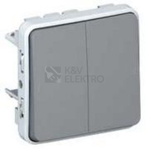 Legrand Plexo IP55 sestava tlačítko přepínacího dvojité, šedá, 69545