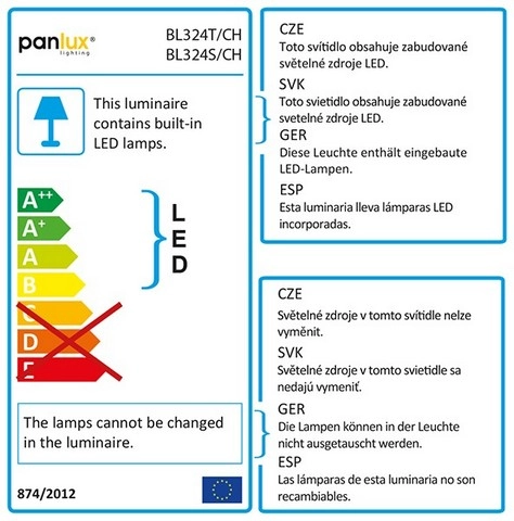 Svítidlo DAERON nábytkové 3x24LED teplá bílá pohybem spínané Panlux BL324T/CH (obrázek 4)