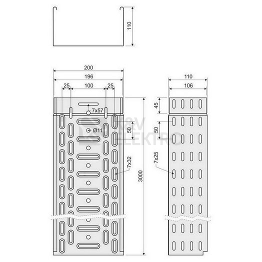 Obrázek produktu  Kabelový žlab KOPOS JUPITER KZI 110x200x1 S 3m 2