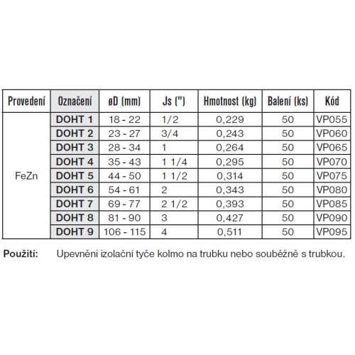 Držák oddáleného hromosvodu TREMIS DOHT 6 54-61mm 2″ VP080