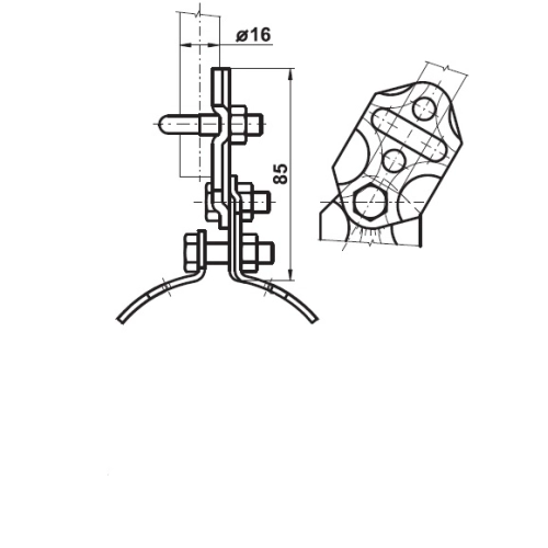 Držák oddáleného hromosvodu TREMIS DOHTK s kloubem VP050