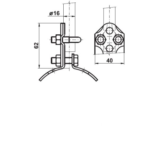 Držák oddáleného hromosvodu TREMIS DOHT VP045