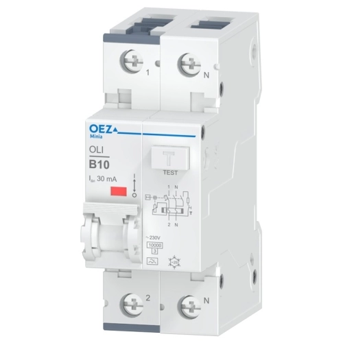 Proudový chránič s jističem OEZ OLI-10B-1N-030A 10A 30mA A
