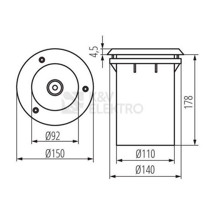 Obrázek produktu Nájezdové svítidlo Kanlux XARD DL-40 E27 IP67 07195 1