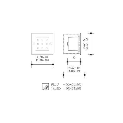 Svítidlo INDEX 9 LED venkovní vestavné teplá bílá Panlux ID-B04/T (obrázek 5)